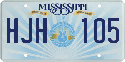 MS license plate HJH105