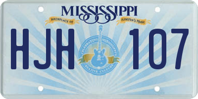 MS license plate HJH107