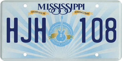 MS license plate HJH108