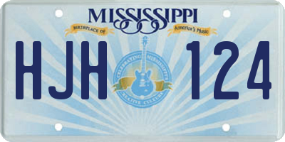 MS license plate HJH124