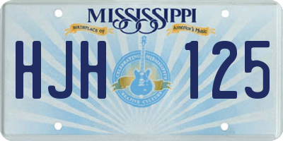 MS license plate HJH125