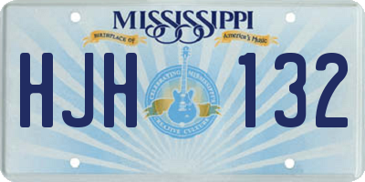 MS license plate HJH132