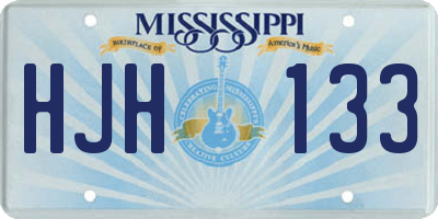 MS license plate HJH133