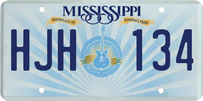 MS license plate HJH134