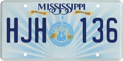 MS license plate HJH136