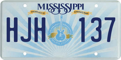 MS license plate HJH137