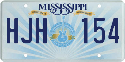 MS license plate HJH154