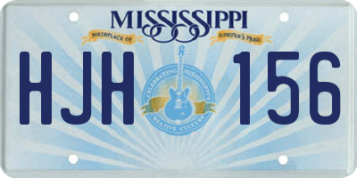 MS license plate HJH156
