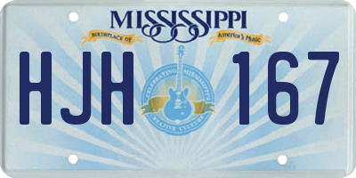 MS license plate HJH167