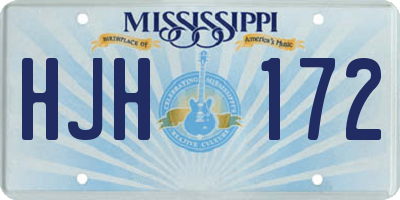 MS license plate HJH172