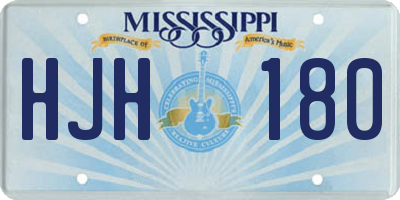 MS license plate HJH180