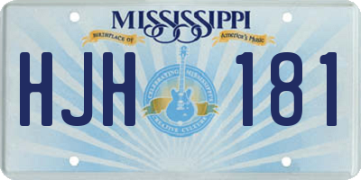 MS license plate HJH181