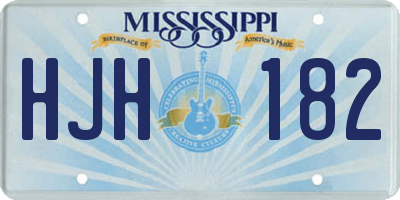 MS license plate HJH182