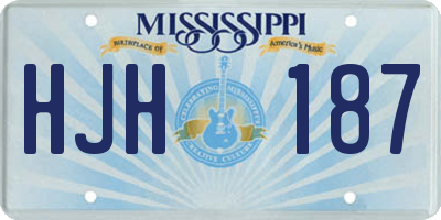 MS license plate HJH187