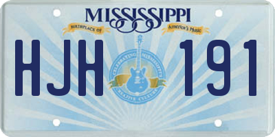 MS license plate HJH191
