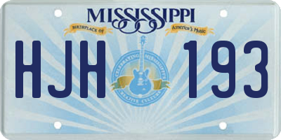 MS license plate HJH193