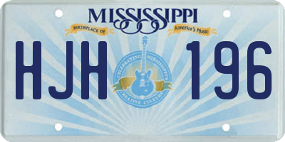 MS license plate HJH196