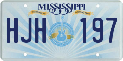 MS license plate HJH197