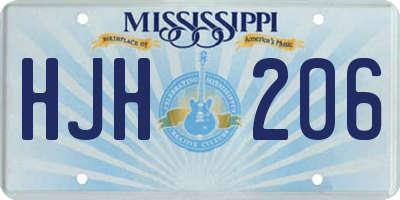 MS license plate HJH206