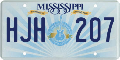 MS license plate HJH207