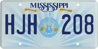 MS license plate HJH208