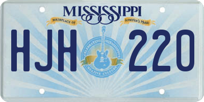 MS license plate HJH220