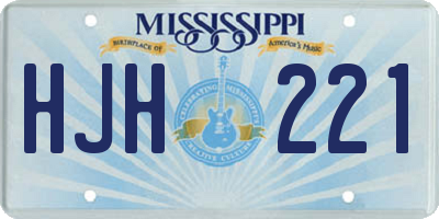 MS license plate HJH221
