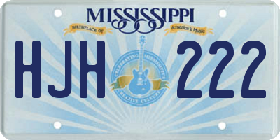 MS license plate HJH222