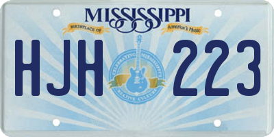 MS license plate HJH223