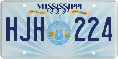 MS license plate HJH224
