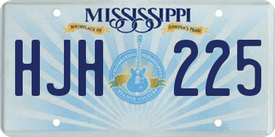 MS license plate HJH225