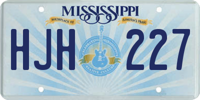 MS license plate HJH227