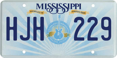 MS license plate HJH229