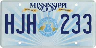 MS license plate HJH233