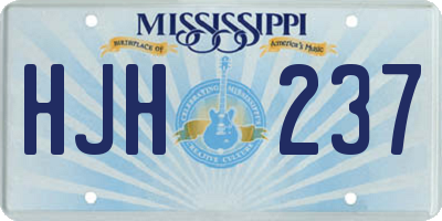 MS license plate HJH237