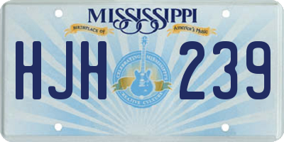 MS license plate HJH239