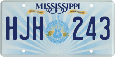 MS license plate HJH243