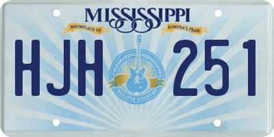 MS license plate HJH251