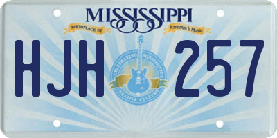 MS license plate HJH257