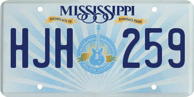 MS license plate HJH259
