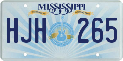MS license plate HJH265