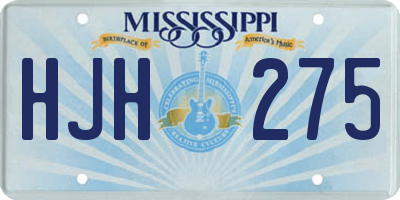 MS license plate HJH275
