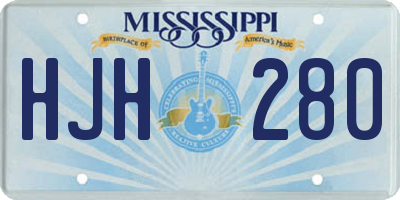 MS license plate HJH280