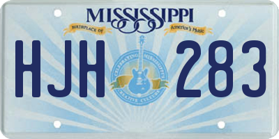 MS license plate HJH283