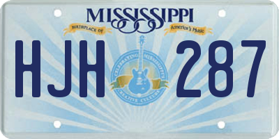 MS license plate HJH287