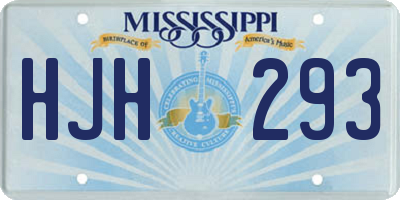 MS license plate HJH293
