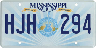 MS license plate HJH294