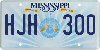 MS license plate HJH300