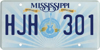 MS license plate HJH301