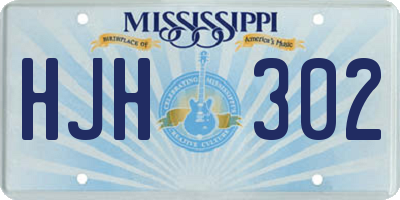 MS license plate HJH302